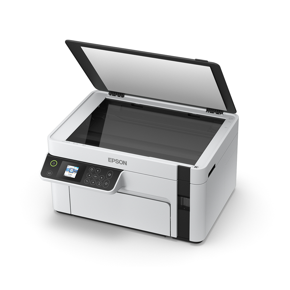 MFD CISS Epson EcoTank M2120 white, Mono Printer/Scanner/Copier, Wi-Fi, A4, Print 1440x720dpi, 3pl, up to 15000/m, Scan 1200x2400 dpi, ISO/IEC 15 ipm, 64-256 г/м2, LCD 3.7 cm, Wi-Fi Direct, USB 2.0, ink tank: C13T03P14A Black T03P1: 5000 pages