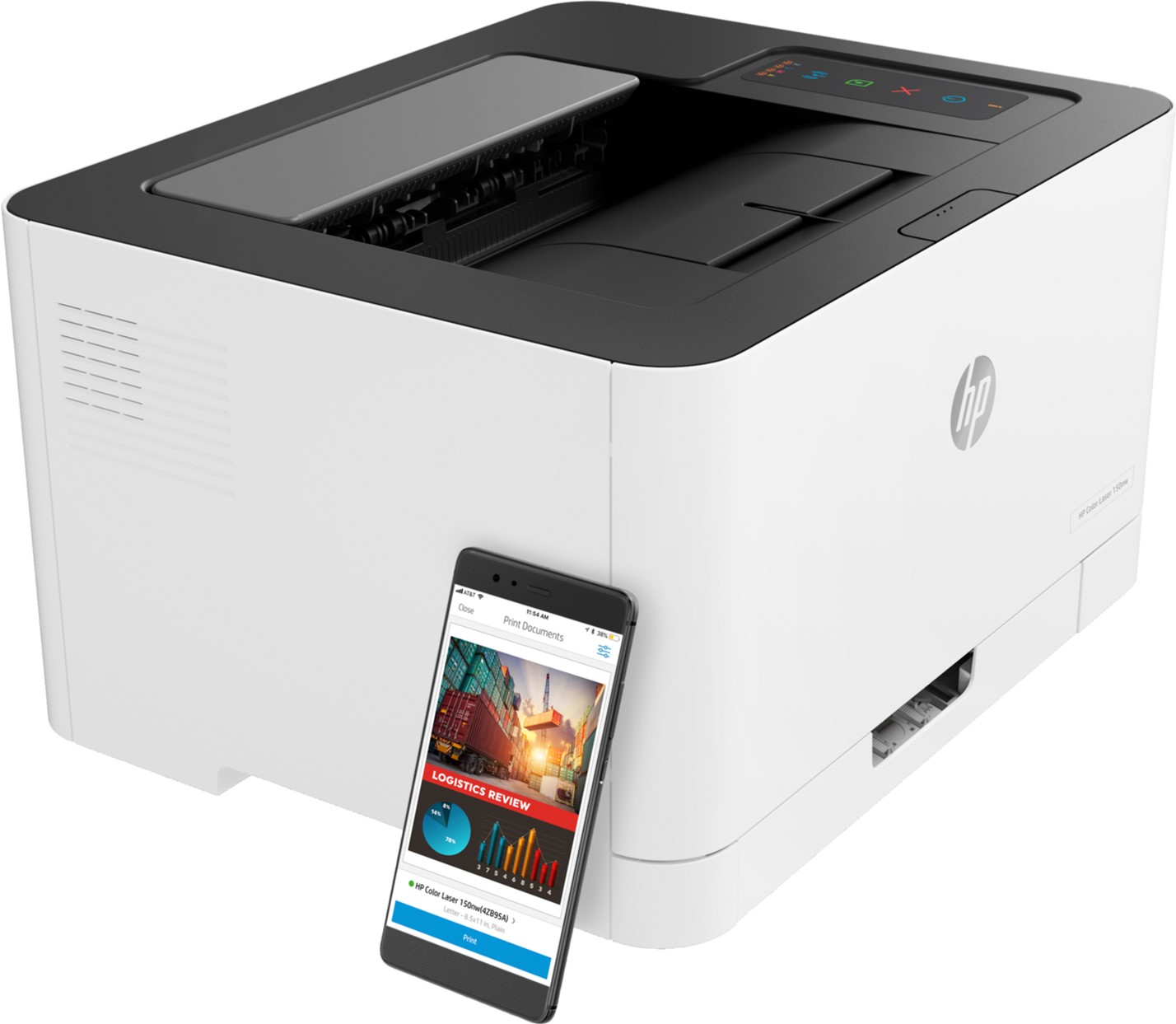 Printer HP Color LaserJet 150nw, White, Up to 18ppm b/w, Up to 4ppm color, 600x600 dpi, Up to 20000 p., 64MB RAM, indicator, PCL 5c/6, Wi-Fi 802.1, USB 2.0,Apple AirPrint™; Google Cloud Print™; Mopria™; Wi-Fi® Direct (HP 117A/X Bl/C/Y/M)