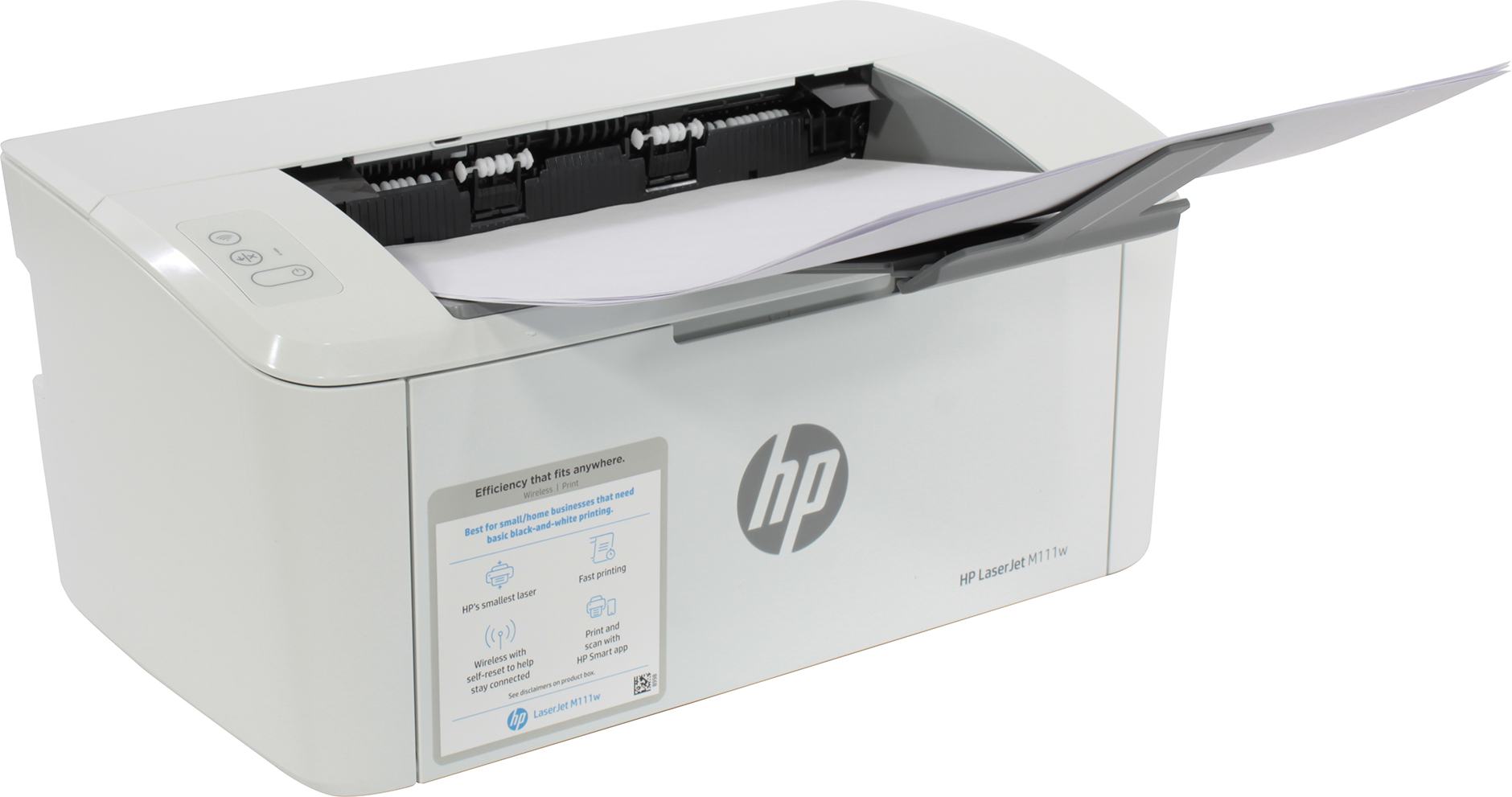 Printer HP LaserJet M111a, White, A4, 600 dpi, up to 18 ppm, 500 MHz, 16MB, 65-120 g/m2, Up to 8k pages/month, USB 2.0, W1500A Cartridge HP 150A (~975 pages) Starter ~500pages.