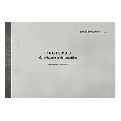 Бухг книга "Registru de evidenta a delegatiilor", офсетная бумага, 50 листов [Alb]