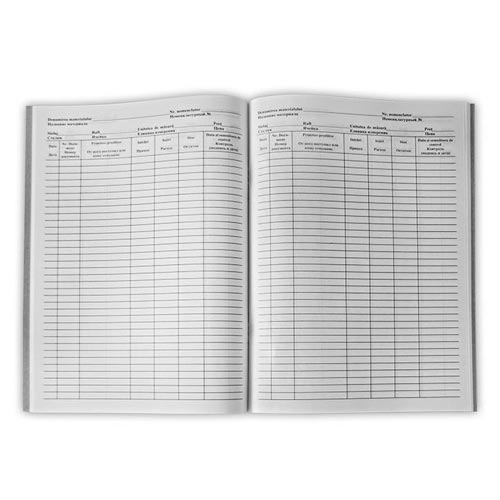 Бухгалтерская книга "Registru de magazie", 50 листов, белый офсет [Alb]