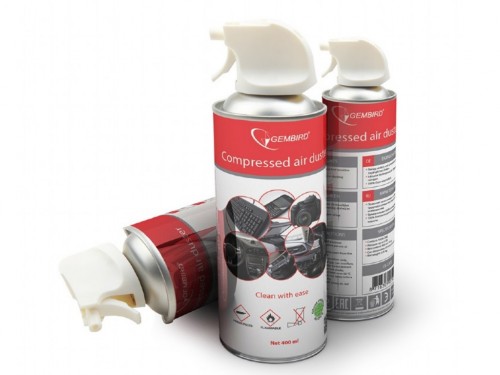 Gembird Compressed air 400ml (CK-CAD-FL400-01), Extension tube for precision-dusting [Transparent]