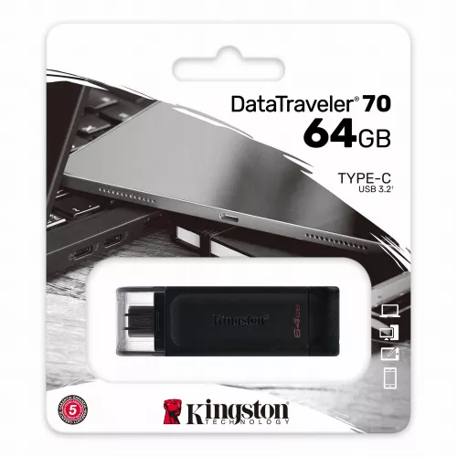64GB USB-С3.2  Kingston DataTraveler 70, Black
