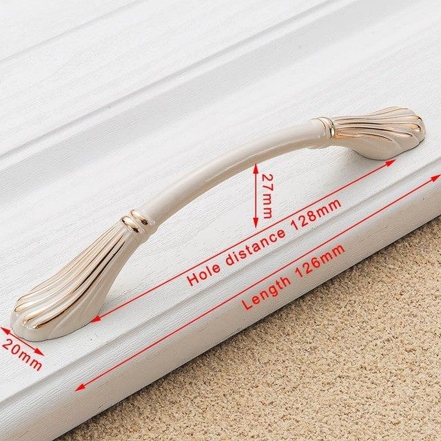Furniture handle N0617 128 Ivory White
