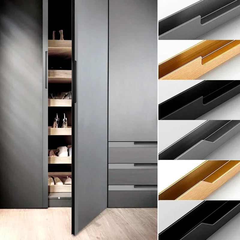 Furniture handle U02427 2500 mm Gold