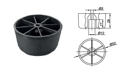 Furniture leg E12311018 / H-29 / D-52