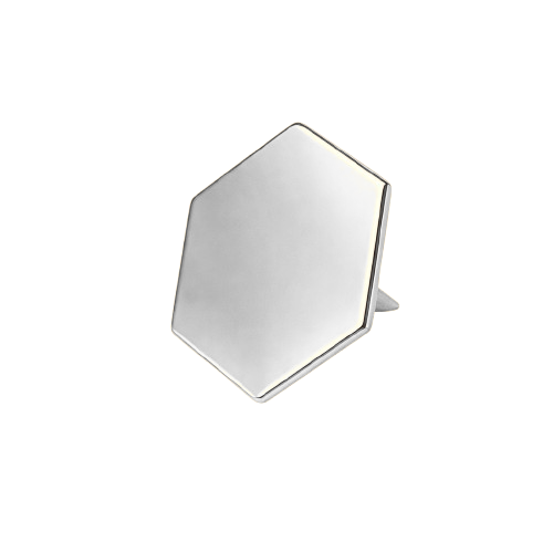 Cuie decorative Metal Hexagonal Argintiu