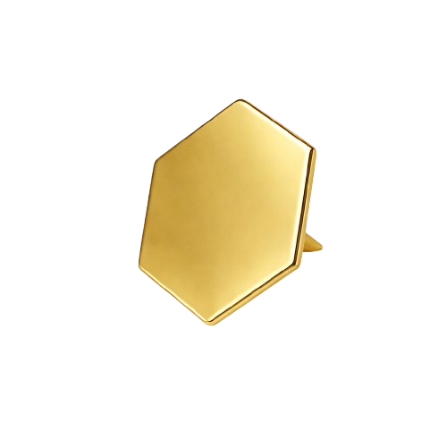 Cuie decorative Metal Hexagonal Auriu