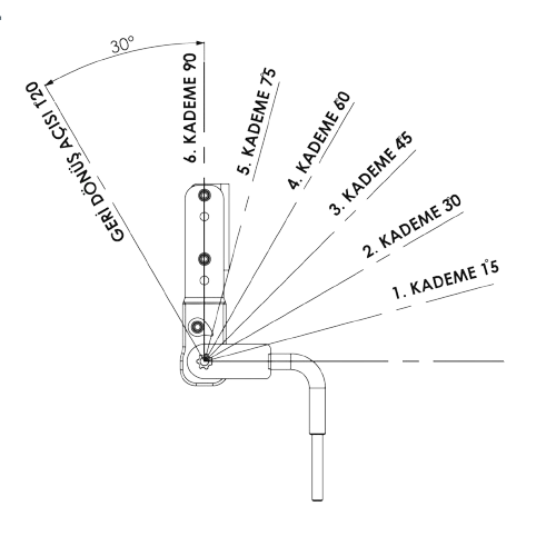 Eco Headrest Rod Mechanism (228) 6 Pozitii
