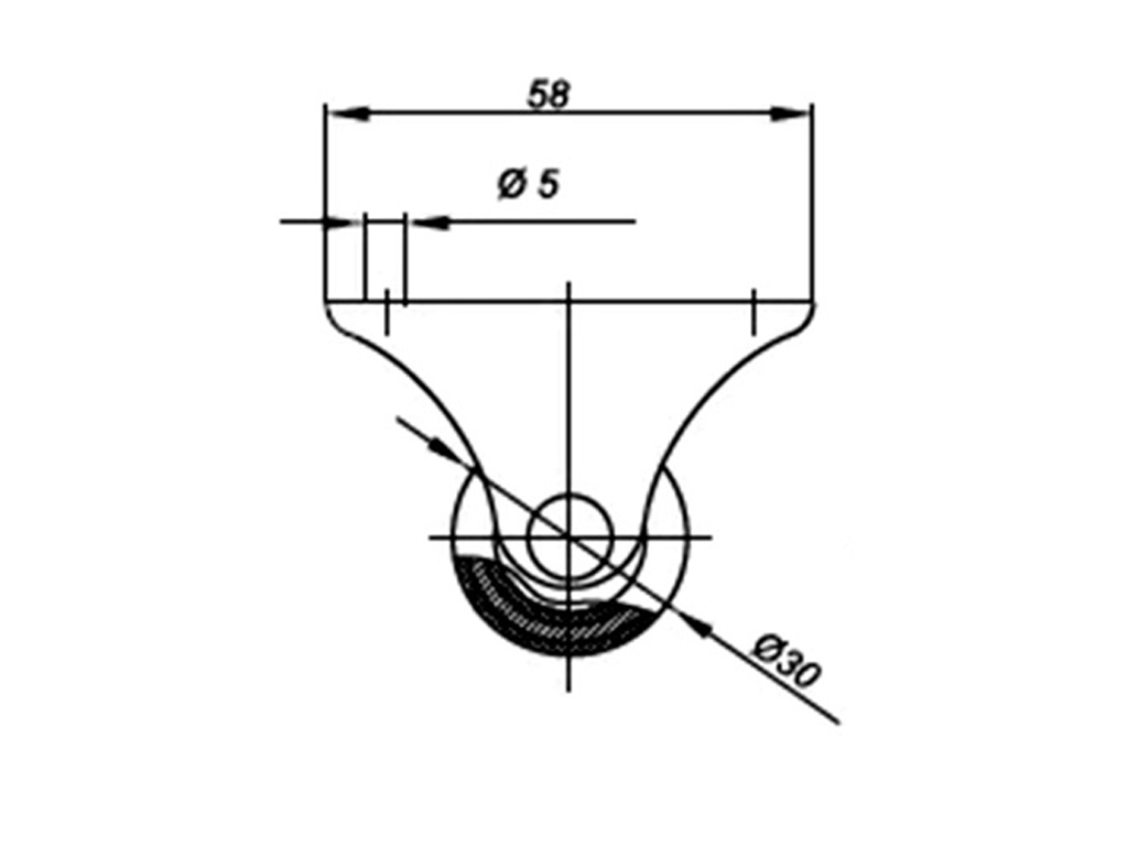 Caster wheel E123133010 R / H-42 / D-30