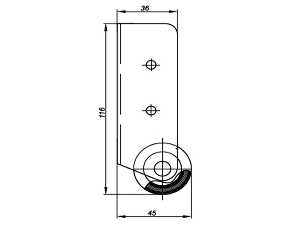Caster wheel E123133501 R / H-40 / D-35