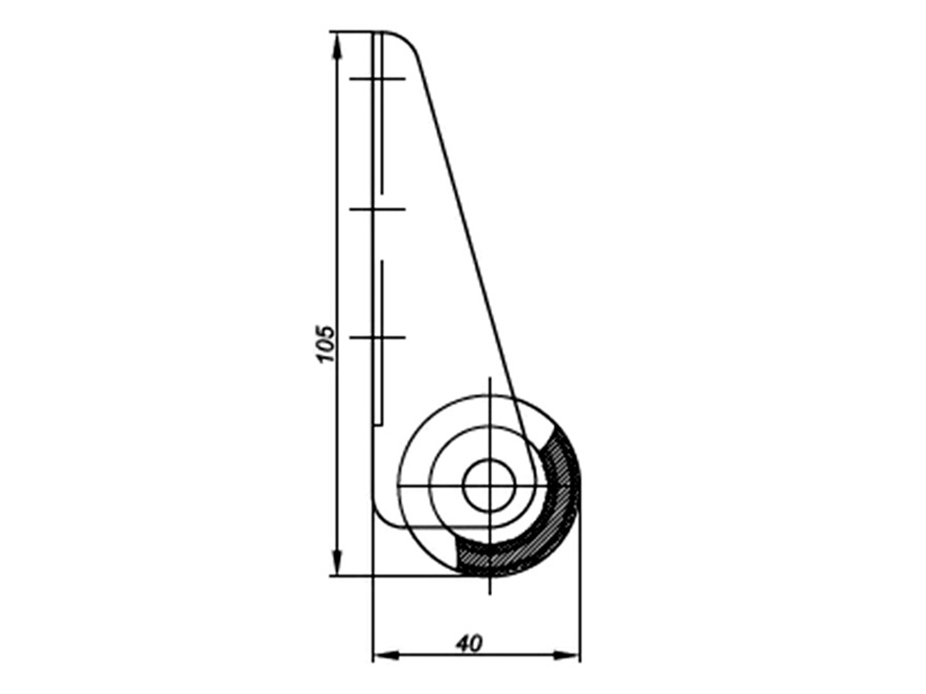 Caster wheel E123133502 R / H-40 / D-35