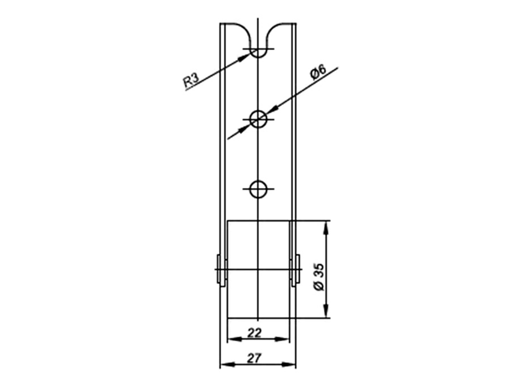 Caster wheel E123133502 R / H-40 / D-35