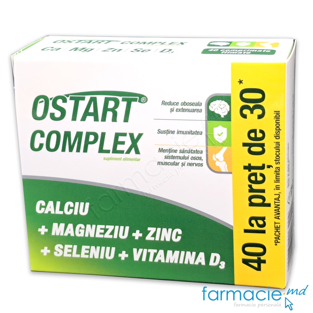 Ostart Complex Ca+Zn+Mg+Se+D3 comp.film. N30+10 Gratis Fiterman