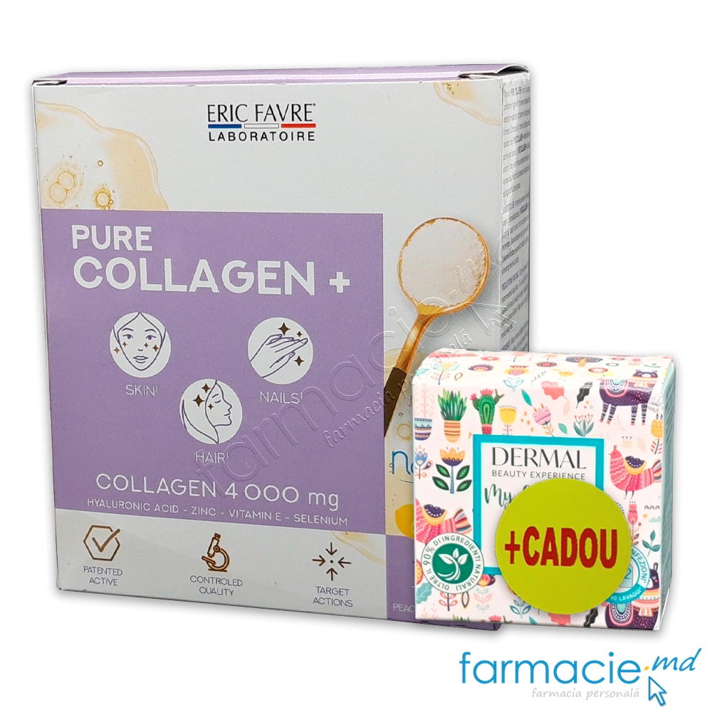 Colagen Pure 4000+Acid Hyaluronic+E+Zn+Se 15ml N10 Eric Favre+Dermal Sampon Solid 60g CADOU