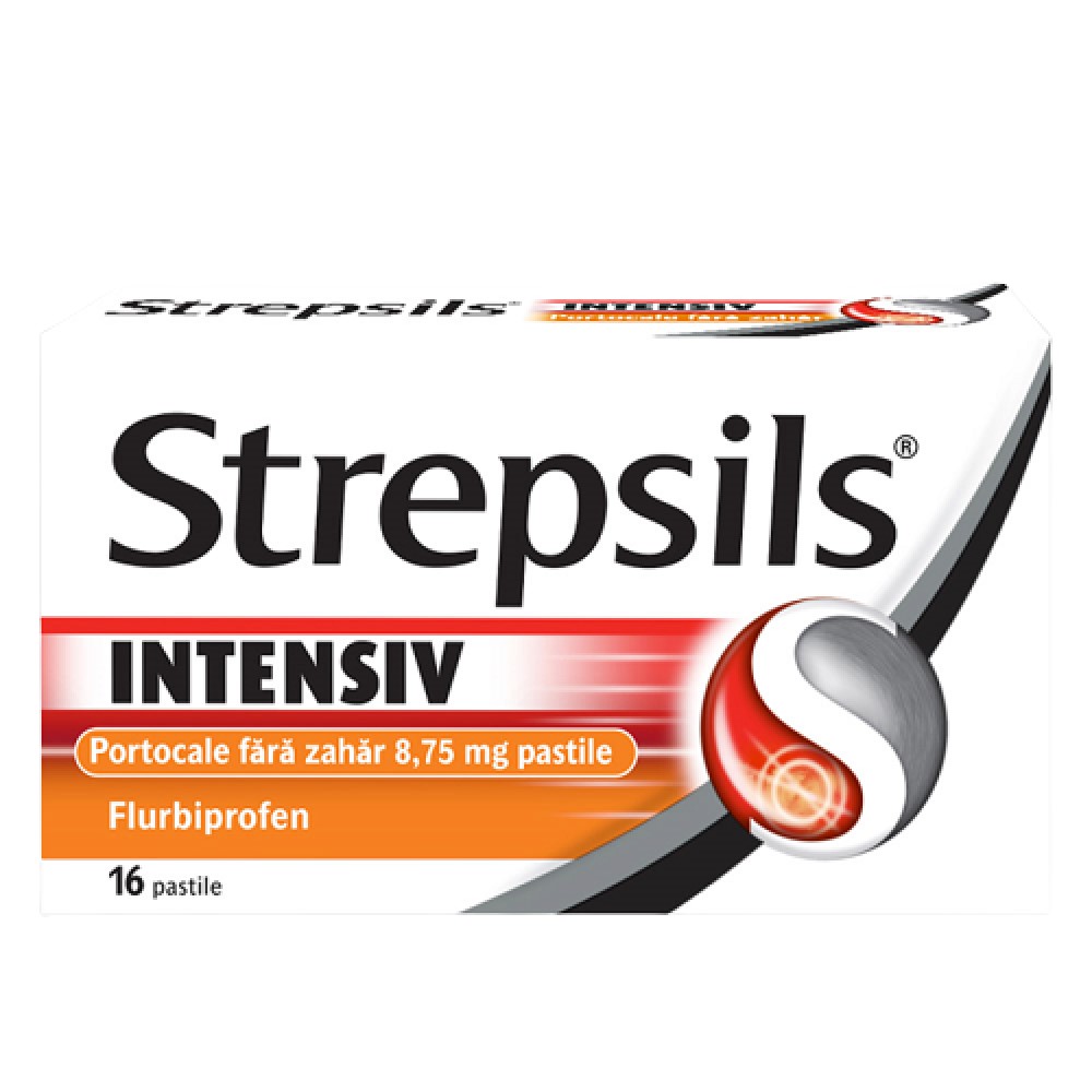 Strepsils® Intensiv Portocale fara zahar pastile 8,75mg N8x2 Reckitt