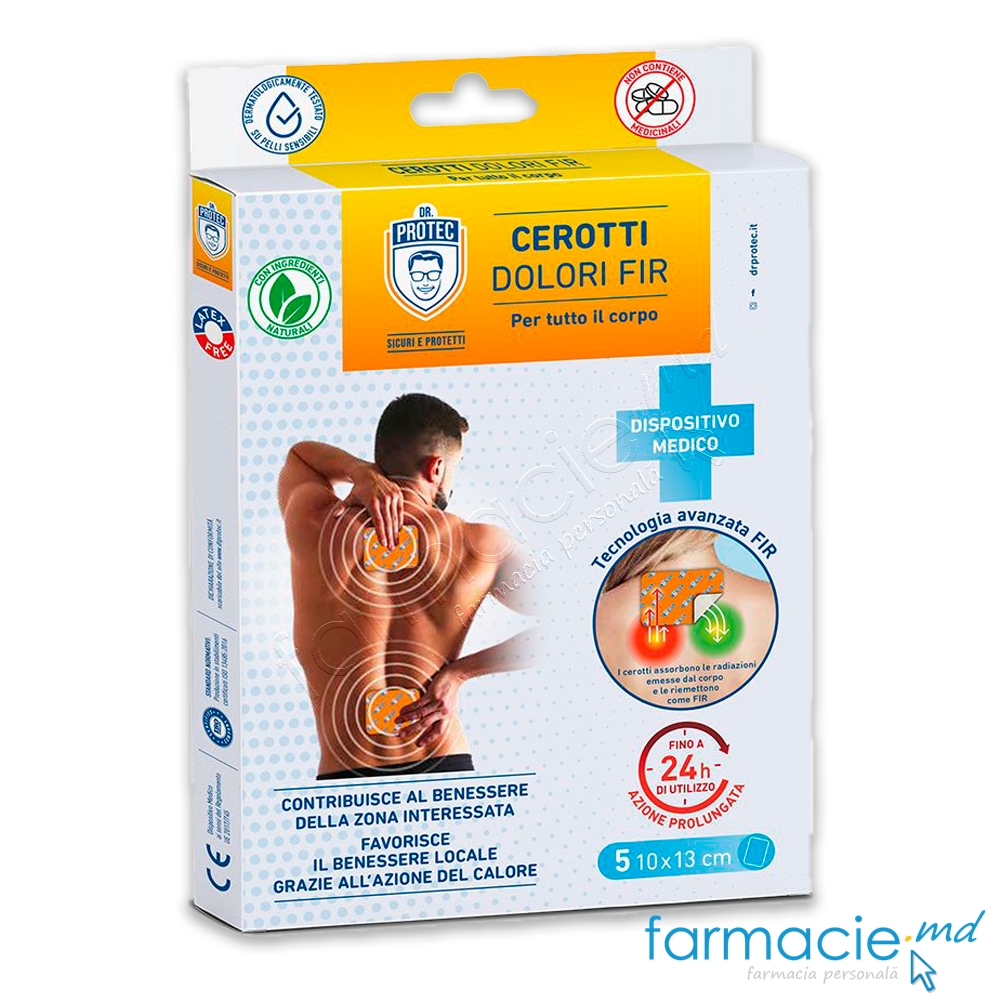 Emplastru DR. PROTEC 10x13cm N5 tehnologie FIR dureri, tensiuni musculare