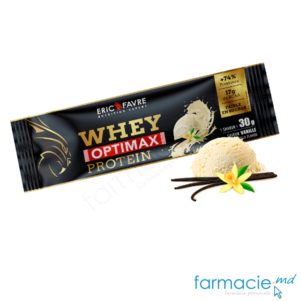 WHEY Optimax proteina 74%+17g BCA (vanilie) 30g Eric Favre