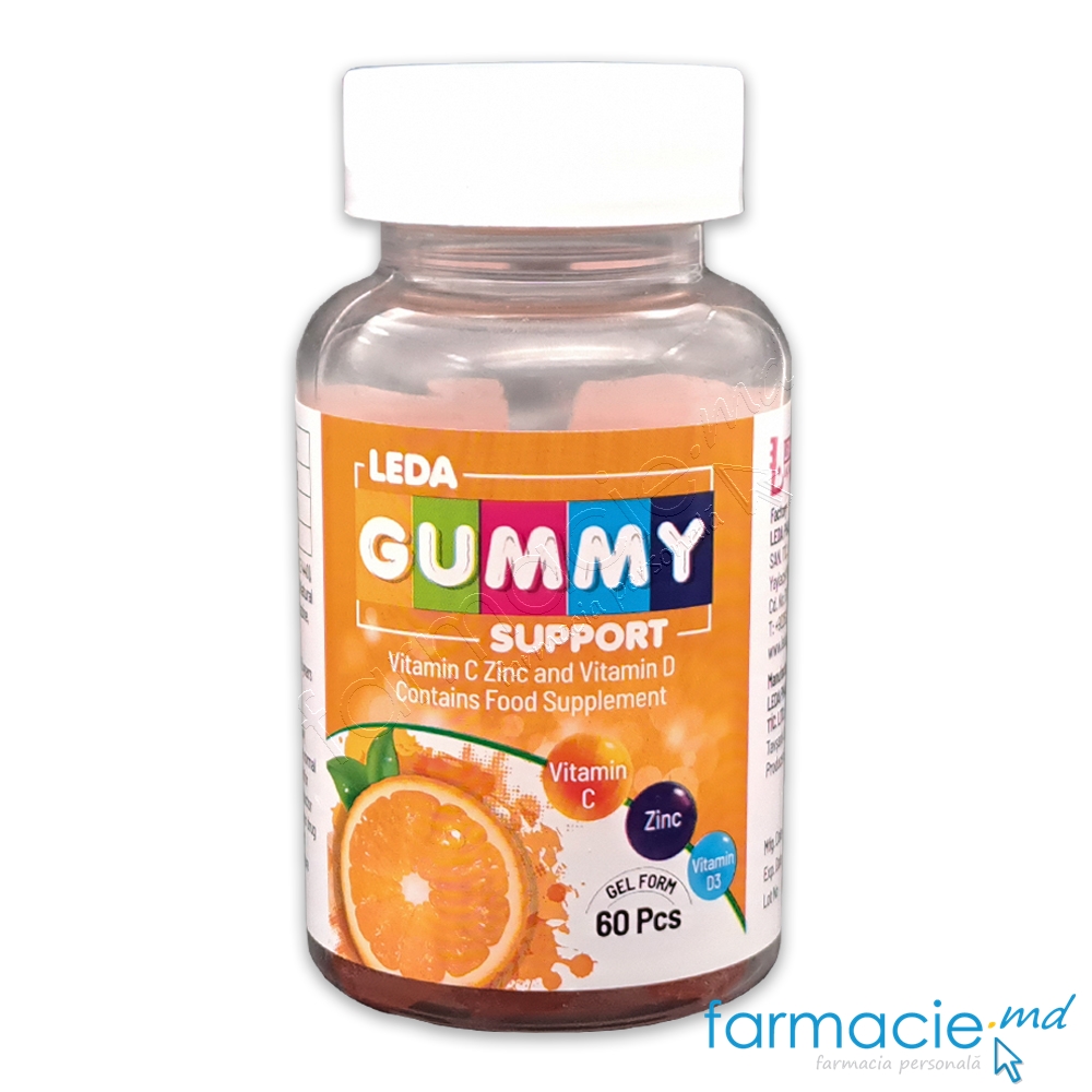 LEDA GUMMY SUPPORT Vit. C+D3+Zinc Gumite N60 (imunitate)
