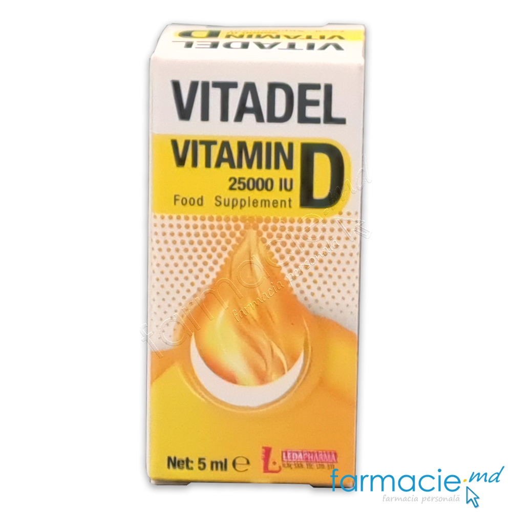 VITADEL VITAMINA D 25000 UI Picaturi 5ml  Ledapharma