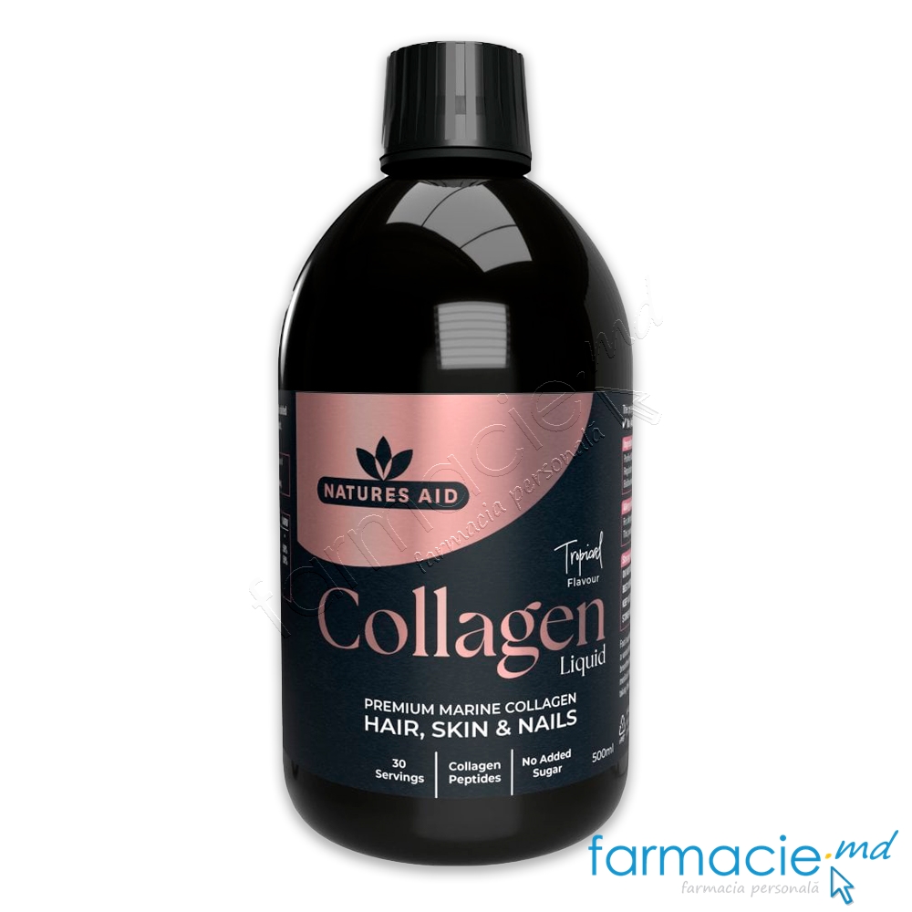 Colagen Premium Marine 5000mg+Biotin+Zn 30doze x 15ml lichid 500ml Natures Aid
