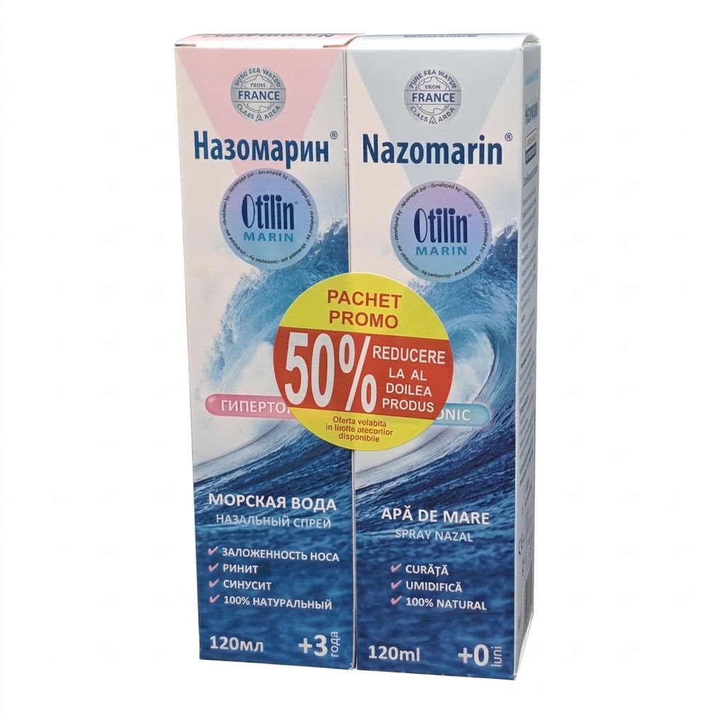Nazomarin Hipertonic spray 120ml+ Nazomarin Izotonic spray 120ml Set (TVA 8%) Top-Pharma