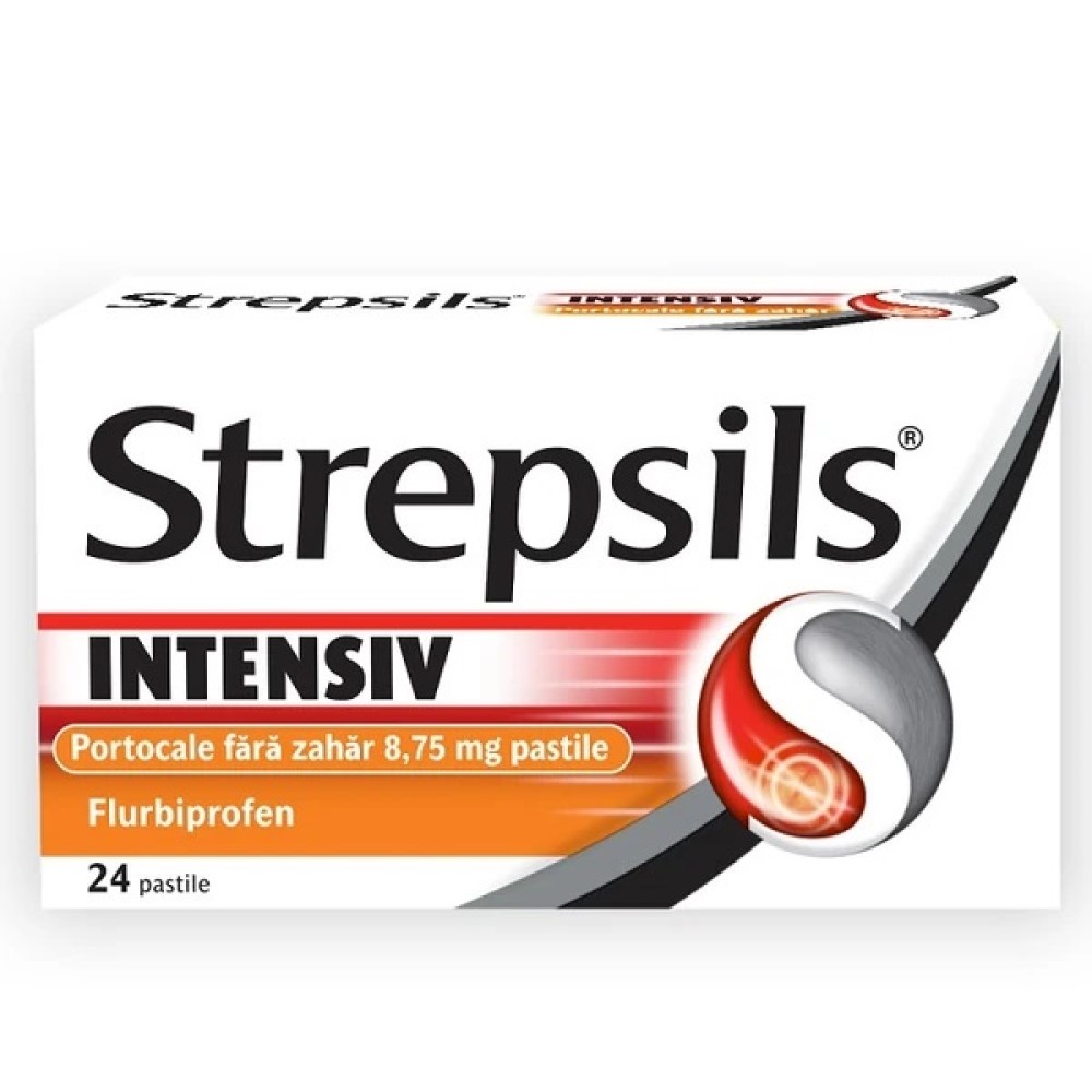 Strepsils® Intensiv Portocale fara zahar pastile 8,75mg N8x3 Reckitt