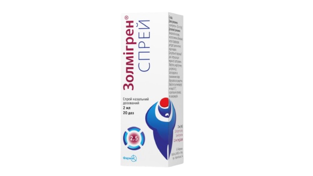 Zolmigren spray nazal, sol.2,5 mg/doza 2ml N1 (20 doze) Farmak