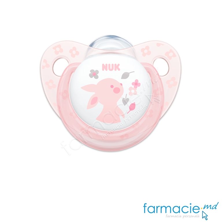 NUK Suzeta silicon Baby Rose 0-6luni in cutie