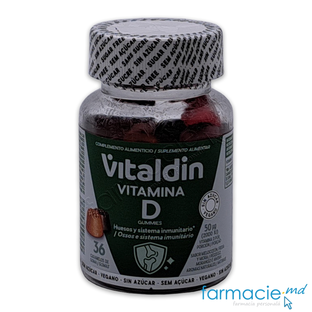 VITALDIN Vitamina D 2000UI in 2 gumite Vegan virsta 3+ Gumite  N36