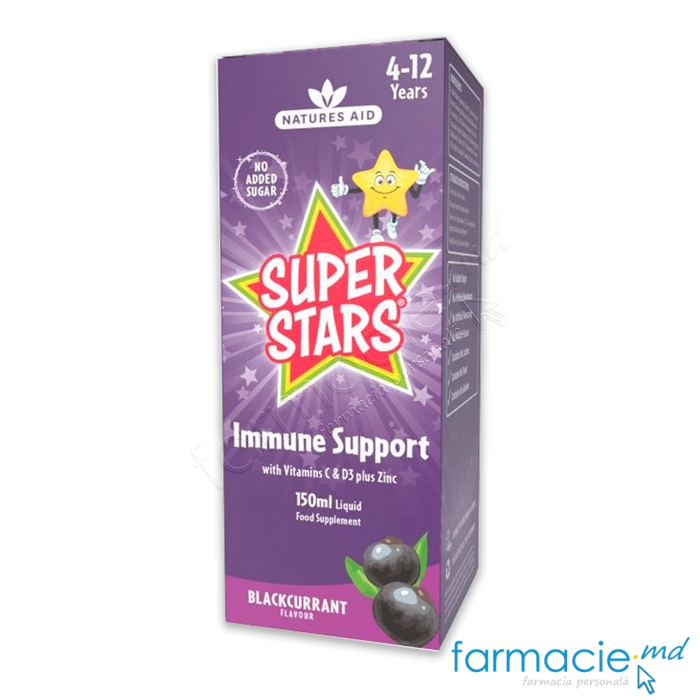 Immune Support cu Vit.C, D3 si Zinc 150ml (4 ani+) Natures Aid