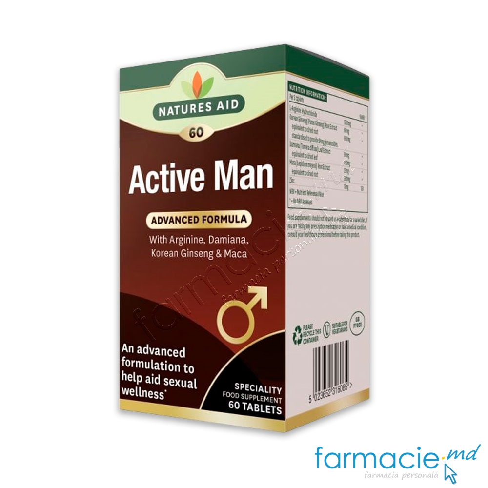 Active Men sanatate sexuala barbati (libido, l-Arginina) comp. N60  Natures Aid