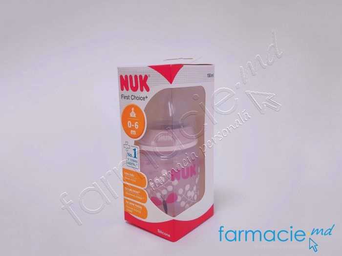 NUK Sticluta First Choice PP plastic 150ml+tetina silicon 0-6luni