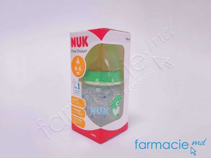 NUK Sticluta First Choice PP plastic 150ml+tetina latex 0-6luni