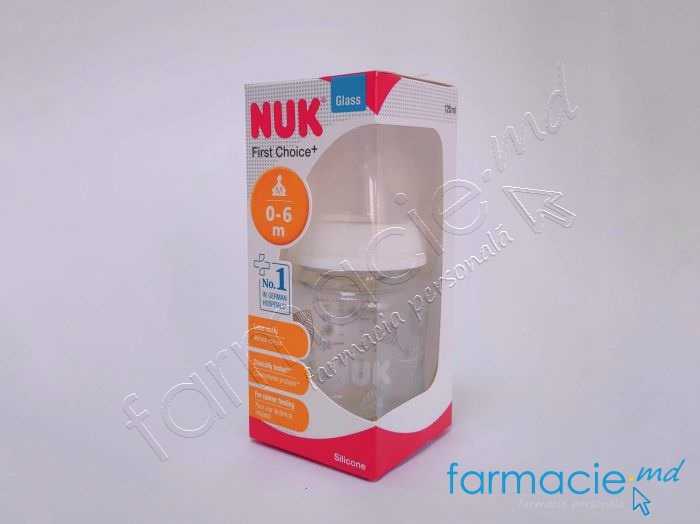 NUK Sticluta First Choice sticla 120ml+tetina silicon 0-6luni