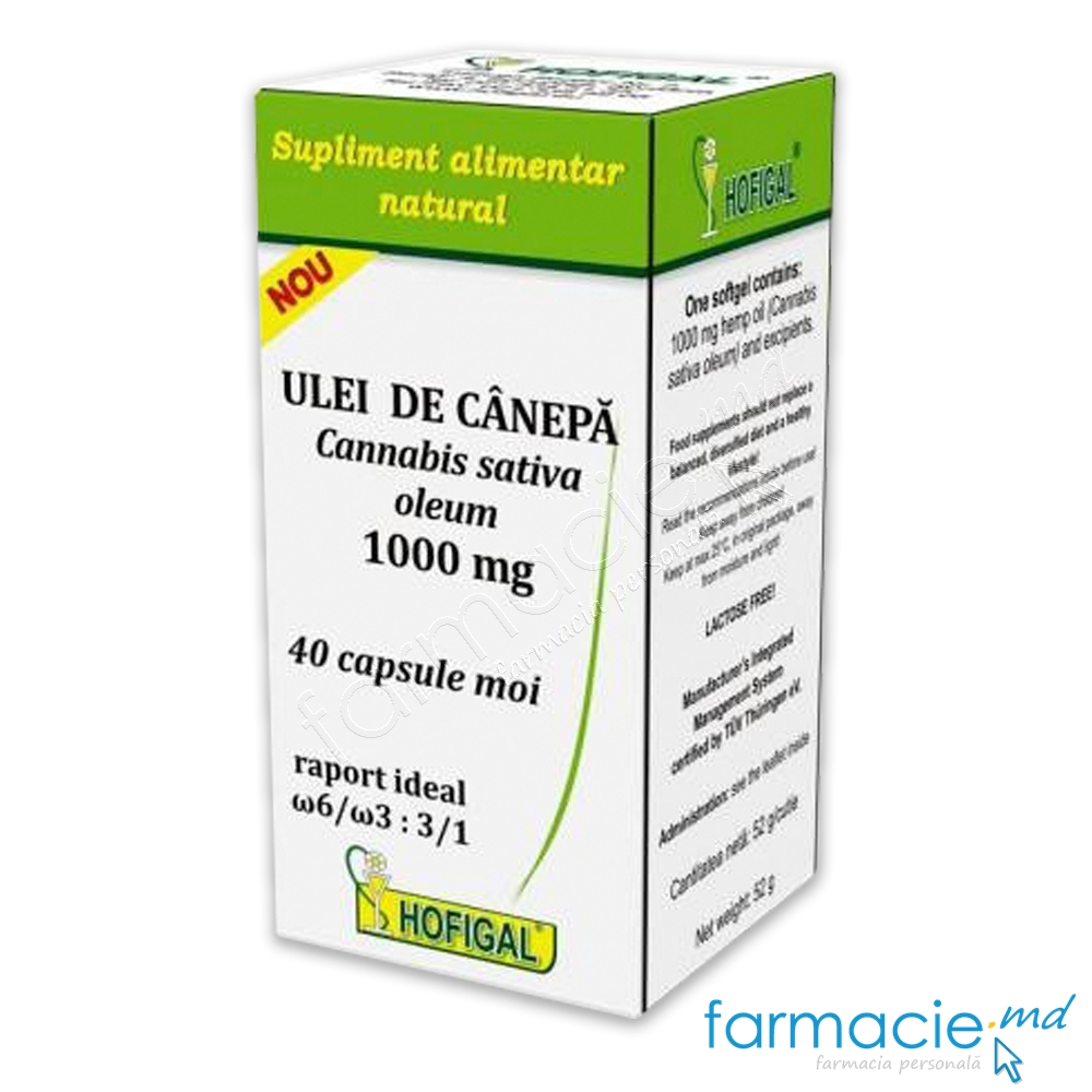 Ulei Canepa caps. N40 (sanatatea inimii si a creierului) Hofigal