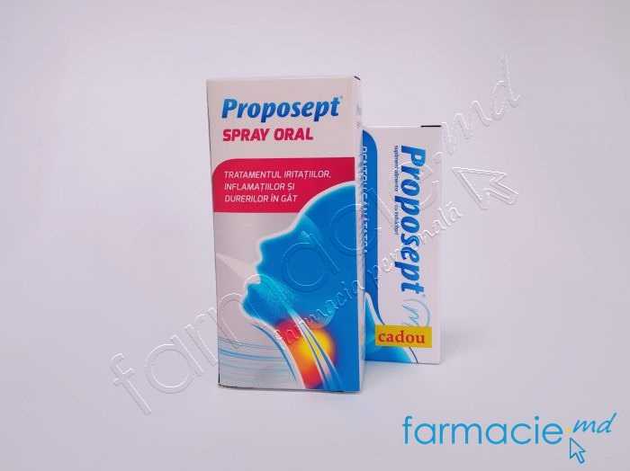 Proposept spray oral 20 ml pu adulti si copii + 12 ani (propolis,ricin, stevie) + Cadou (Fiterman)