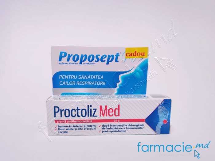 Proctoliz Med crema antihemoroidala 25g+CADOU Fiterman