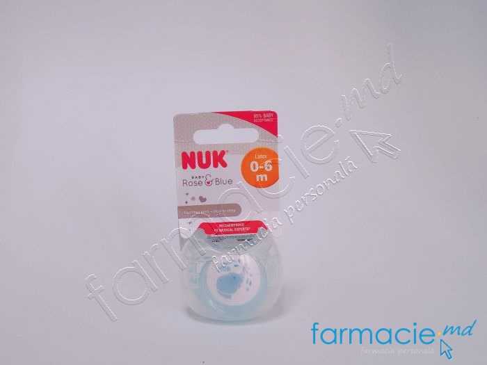 NUK Suzeta latex Baby Blue 0-6luni in cutie
