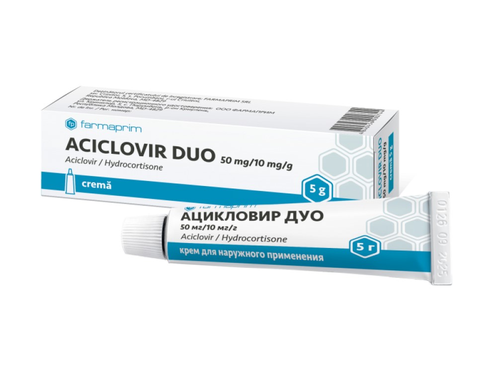 Aciclovir Duo crema 50 mg/10 mg/g 5 g N1 Farmaprim