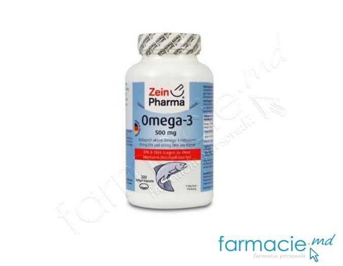 Omega 3 500mg 30% N300+Vit.E 5,3mg (copii 1-2,adulti 3-4 caps/zi) ZeinPharma