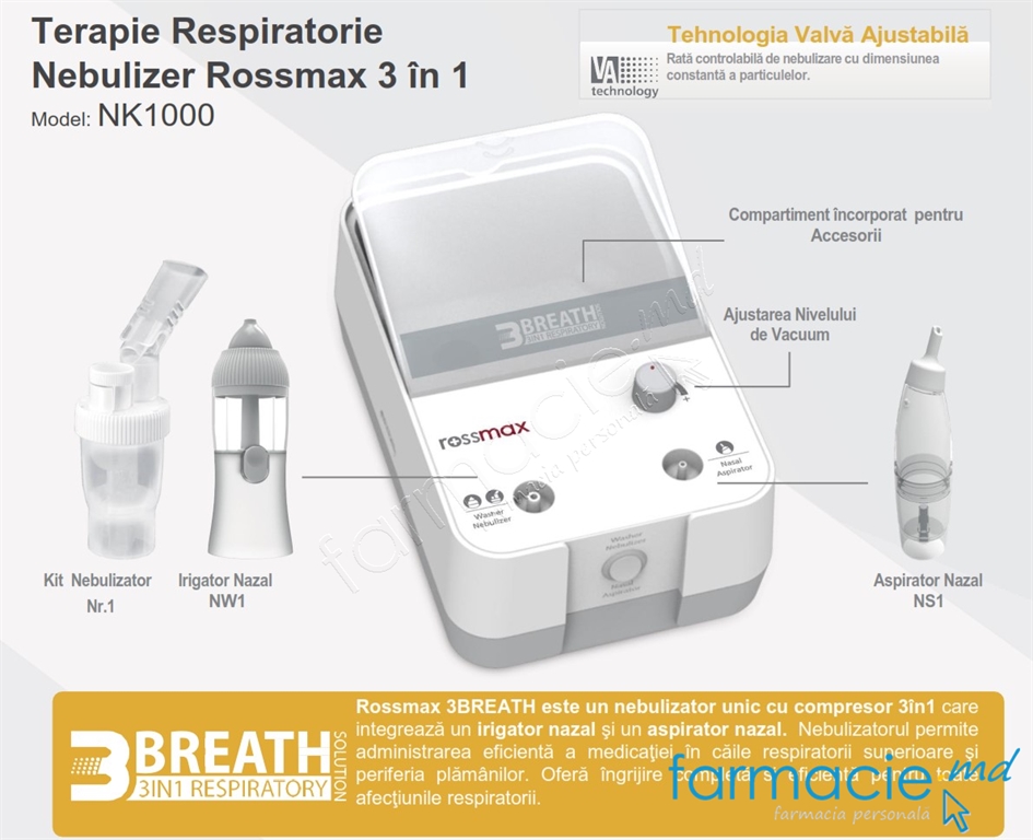 Nebulizer Rossmax 3 in 1 NK1000