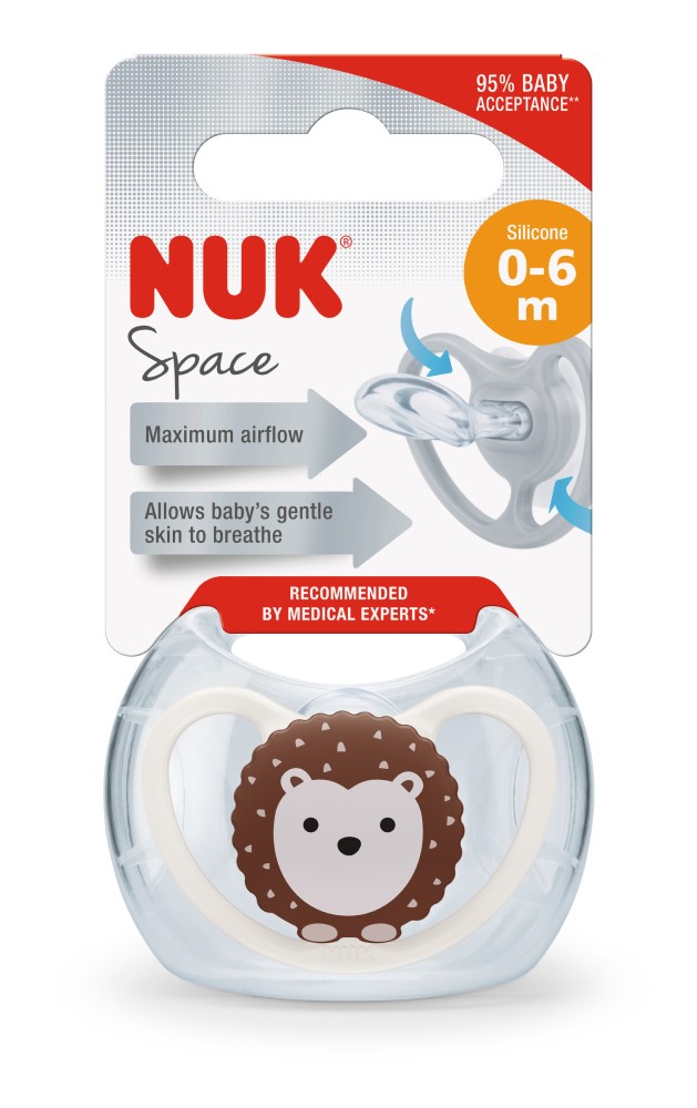 NUK Suzeta silicon SPACE 0-6luni in cutie