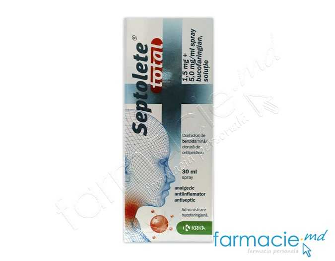 Septolete® total spray bucofaring.,sol.5mg/1,5mg/ml 30ml N1 KRKA