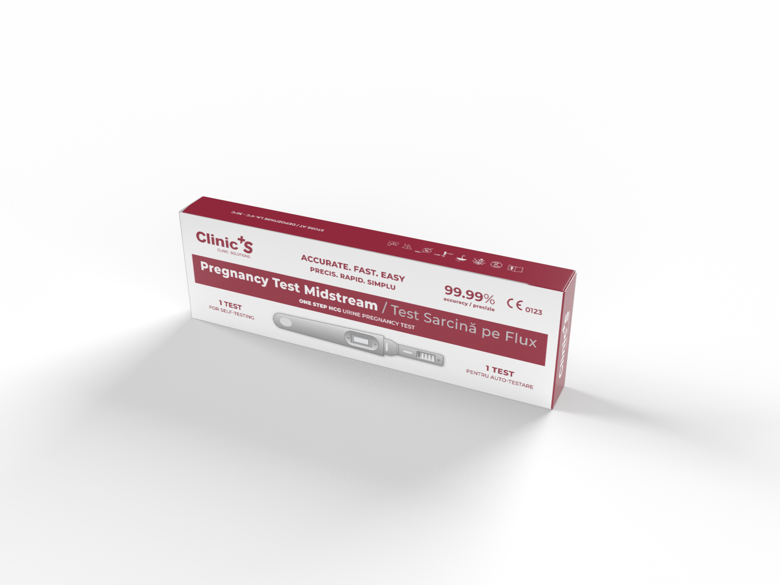 Test sarcina HCG pe flux (stilou) precizie 99.99% Clinic’S