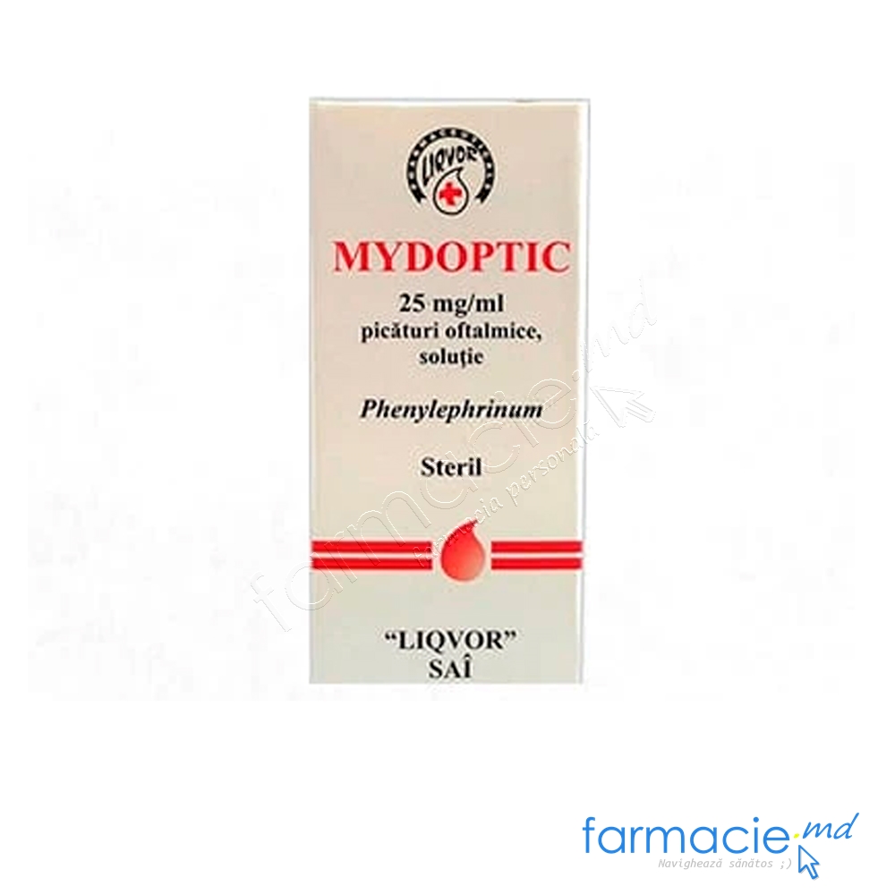 Mydoptic 25 mg/ml / 10 ml picături oftalmice, soluţie