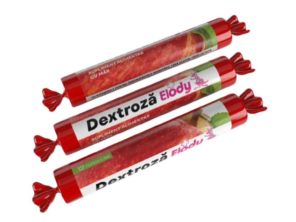Dextroza+Vit.C Elody gust capsuna comp. N17 (fara gluten si lactoza) Sanotact