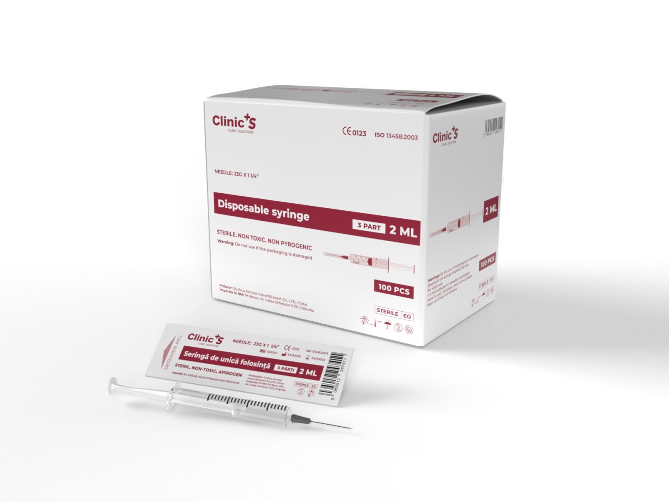 Seringi 2ml Clinic'S 23G 3 parti