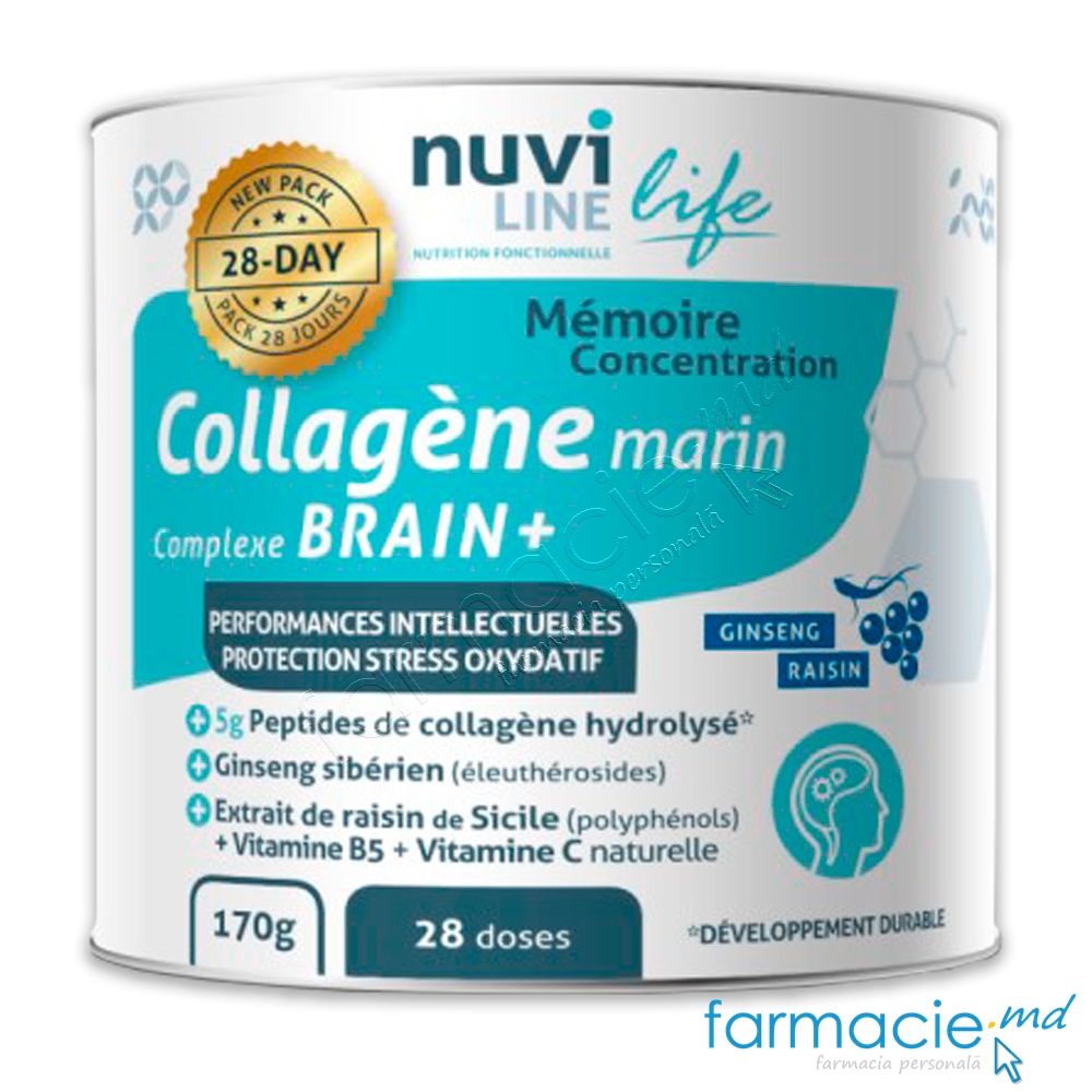 Colagen marin Nuviline Memorie&Concentrare 28doze x 6g pulbere 170g