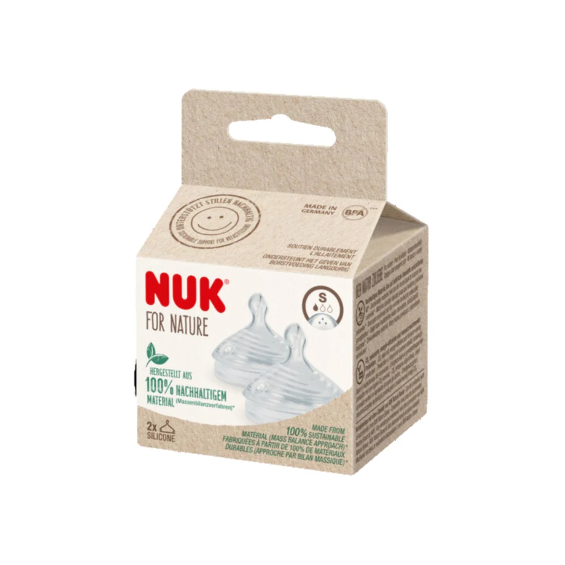 NUK Tetina silicon Nature lichide 0-6luni (S) N2
